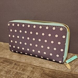 Fossil Y2K Wallet Polka Dots Blue Green Zipper